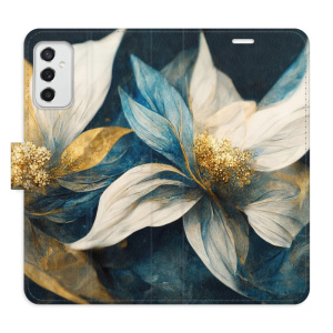 Flip pouzdro iSaprio - Samsung Galaxy M52 5G - Gold Flowers - kapsičky na karty