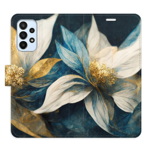Flip pouzdro iSaprio - Samsung Galaxy A23 / A23 5G - Gold Flowers - kapsičky na karty