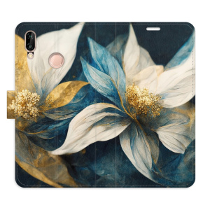 Flip pouzdro iSaprio - Huawei P20 Lite - Gold Flowers - kapsičky na karty