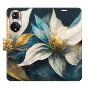 Flip pouzdro iSaprio - Honor 50 / Huawei Nova 9 - Gold Flowers - kapsičky na karty