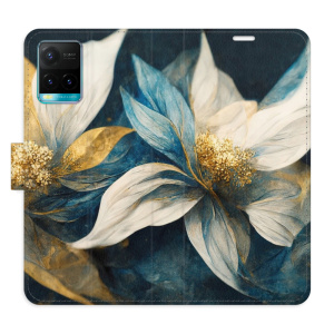 Flip pouzdro iSaprio - Vivo Y21 / Y21s / Y33s - Gold Flowers - kapsičky na karty
