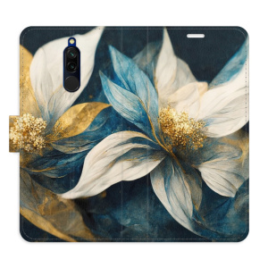 Flip pouzdro iSaprio - Xiaomi Redmi 8 - Gold Flowers - kapsičky na karty