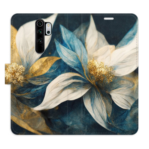 Flip pouzdro iSaprio - Xiaomi Redmi Note 8 Pro - Gold Flowers - kapsičky na karty