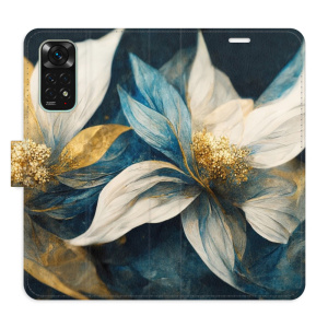 Flip pouzdro iSaprio - Xiaomi Redmi Note 11 / Note 11S - Gold Flowers - kapsičky na karty