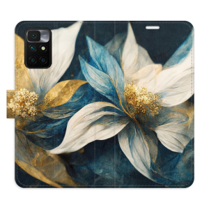 Flip pouzdro iSaprio - Xiaomi Redmi 10 /  Redmi 10 2022 - Gold Flowers - kapsičky na karty