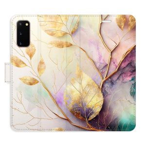 Flip pouzdro iSaprio - Samsung Galaxy S20 - Gold Leaves 02 - kapsičky na karty