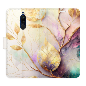 Flip pouzdro iSaprio - Xiaomi Redmi 8 - Gold Leaves 02 - kapsičky na karty