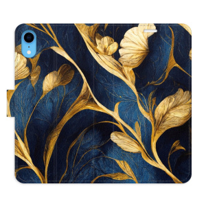 Flip pouzdro iSaprio - Apple iPhone XR - GoldBlue - kapsičky na karty