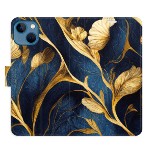 Flip pouzdro iSaprio - Apple iPhone 13 - GoldBlue - kapsičky na karty