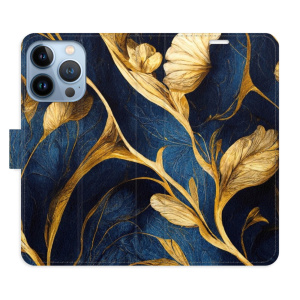Flip pouzdro iSaprio - Apple iPhone 13 Pro - GoldBlue - kapsičky na karty