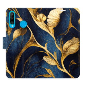Flip pouzdro iSaprio - Huawei P30 Lite - GoldBlue - kapsičky na karty