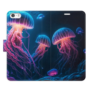 Flip pouzdro iSaprio - Apple iPhone 5 / 5S / SE - Jellyfish - kapsičky na karty