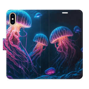 Flip pouzdro iSaprio - Apple iPhone X / XS - Jellyfish - kapsičky na karty