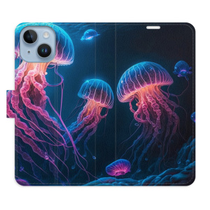 Flip pouzdro iSaprio - Apple iPhone 14 - Jellyfish - kapsičky na karty