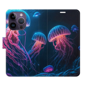 Flip pouzdro iSaprio - Apple iPhone 14 Pro - Jellyfish - kapsičky na karty
