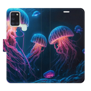Flip pouzdro iSaprio - Samsung Galaxy A21s - Jellyfish - kapsičky na karty