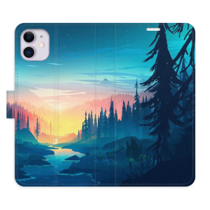 Flip pouzdro iSaprio - Apple iPhone 11 - Magical Landscape - kapsičky na karty