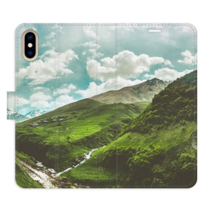Flip pouzdro iSaprio - Apple iPhone X / XS - Mountain Valley - kapsičky na karty
