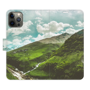 Flip pouzdro iSaprio - Apple iPhone 12 / 12 Pro - Mountain Valley - kapsičky na karty