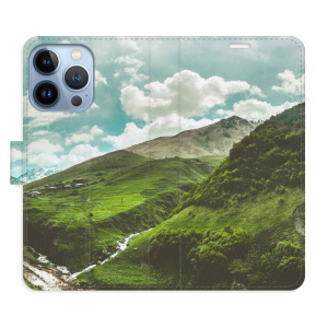 Flip pouzdro iSaprio - Apple iPhone 13 Pro - Mountain Valley - kapsičky na karty