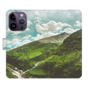 Flip pouzdro iSaprio - Apple iPhone 14 Pro - Mountain Valley - kapsičky na karty