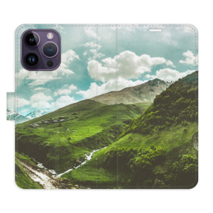 Flip pouzdro iSaprio - Apple iPhone 14 Pro Max - Mountain Valley - kapsičky na karty