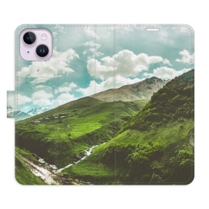Flip pouzdro iSaprio - Apple iPhone 14 Plus - Mountain Valley - kapsičky na karty