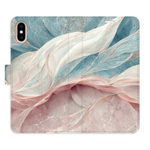 Flip pouzdro iSaprio - Apple iPhone X / XS - Old Leaves 03 - kapsičky na karty