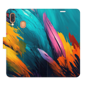 Flip pouzdro iSaprio - Samsung Galaxy A40 - Orange Paint 02 - kapsičky na karty