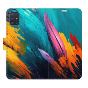 Flip pouzdro iSaprio - Samsung Galaxy A51 - Orange Paint 02 - kapsičky na karty