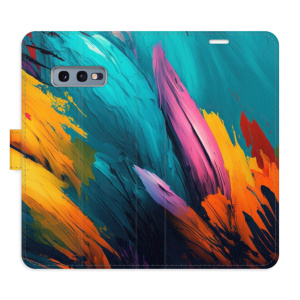 Flip pouzdro iSaprio - Samsung Galaxy S10e - Orange Paint 02 - kapsičky na karty