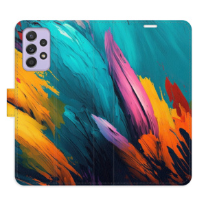 Flip pouzdro iSaprio - Samsung Galaxy A52 5G / A52s 5G - Orange Paint 02 - kapsičky na karty