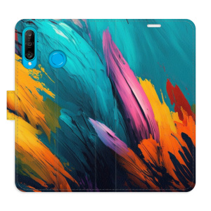 Flip pouzdro iSaprio - Huawei P30 Lite - Orange Paint 02 - kapsičky na karty
