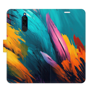 Flip pouzdro iSaprio - Xiaomi Redmi 8 - Orange Paint 02 - kapsičky na karty