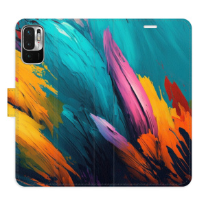 Flip pouzdro iSaprio - Xiaomi Redmi Note 10 5G - Orange Paint 02 - kapsičky na karty