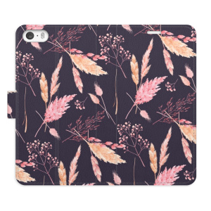 Flip pouzdro iSaprio - Apple iPhone 5 / 5S / SE - Ornamental Flowers 02 - kapsičky na karty
