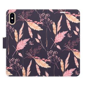 Flip pouzdro iSaprio - Apple iPhone X / XS - Ornamental Flowers 02 - kapsičky na karty