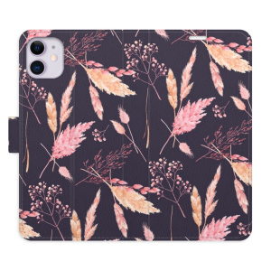 Flip pouzdro iSaprio - Apple iPhone 11 - Ornamental Flowers 02 - kapsičky na karty