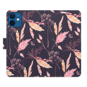 Flip pouzdro iSaprio - Apple iPhone 12 mini - Ornamental Flowers 02 - kapsičky na karty