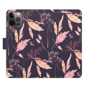 Flip pouzdro iSaprio - Apple iPhone 12 / 12 Pro - Ornamental Flowers 02 - kapsičky na karty