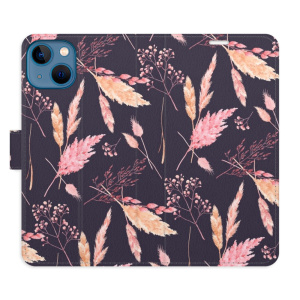 Flip pouzdro iSaprio - Apple iPhone 13 - Ornamental Flowers 02 - kapsičky na karty