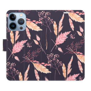 Flip pouzdro iSaprio - Apple iPhone 13 Pro - Ornamental Flowers 02 - kapsičky na karty