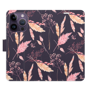 Flip pouzdro iSaprio - Apple iPhone 14 Pro - Ornamental Flowers 02 - kapsičky na karty