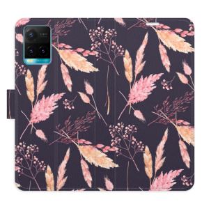 Flip pouzdro iSaprio - Vivo Y21 / Y21s / Y33s - Ornamental Flowers 02 - kapsičky na karty