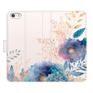 Flip pouzdro iSaprio - Apple iPhone 5 / 5S / SE - Ornamental Flowers 03 - kapsičky na karty