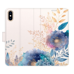 Flip pouzdro iSaprio - Apple iPhone X / XS - Ornamental Flowers 03 - kapsičky na karty