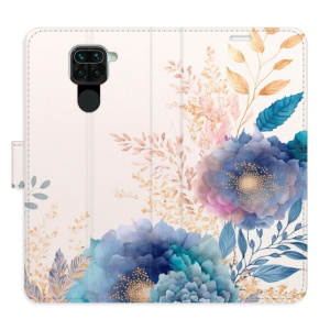 Flip pouzdro iSaprio - Xiaomi Redmi Note 9 - Ornamental Flowers 03 - kapsičky na karty
