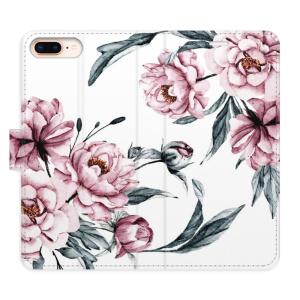 Flip pouzdro iSaprio - Apple iPhone 7 Plus / 8 Plus - Pink Flowers - kapsičky na karty