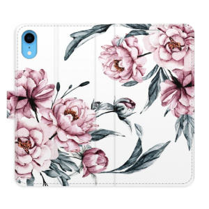 Flip pouzdro iSaprio - Apple iPhone XR - Pink Flowers - kapsičky na karty