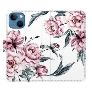 Flip pouzdro iSaprio - Apple iPhone 13 mini - Pink Flowers - kapsičky na karty